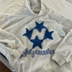 Aelfric Eden Gray Hoodie with Blue Star Design